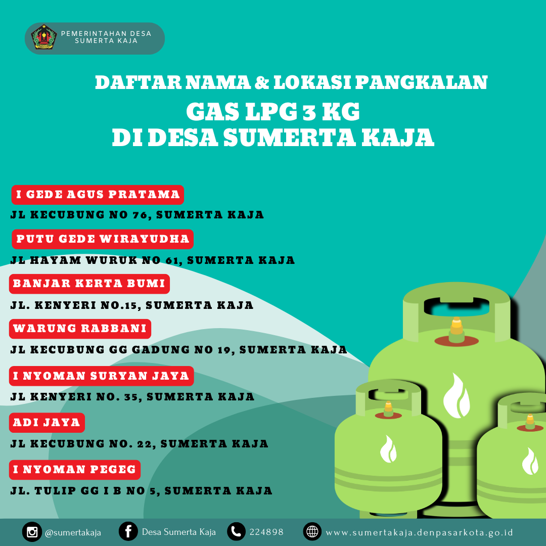 DAFTAR NAMA DAN PANGKALAN GAS 3KG DESA SUMERTA KAJA